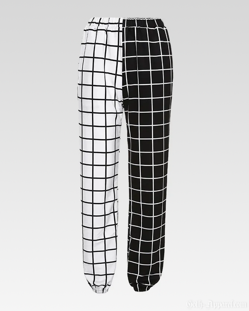 Half Black Half White Pants