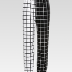 Half Black Half White Pants