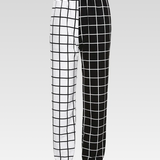 Half Black Half White Pants