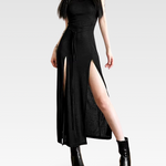 Hooded Slit Maxi Dress