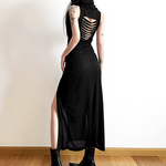 Hooded Slit Maxi Dress
