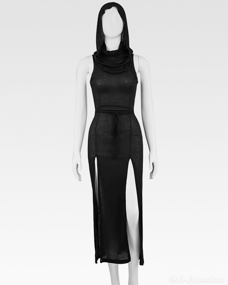 Hooded Slit Maxi Dress