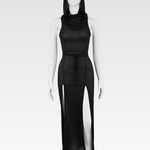 Hooded Slit Maxi Dress