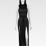 Hooded Slit Maxi Dress