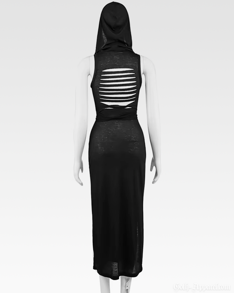 Hooded Slit Maxi Dress