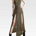 Hooded Slit Maxi Dress