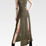 Hooded Slit Maxi Dress