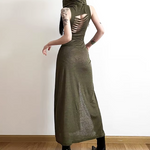 Hooded Slit Maxi Dress