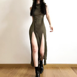 Hooded Slit Maxi Dress