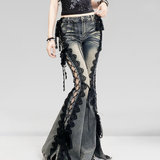 Lace Up Flared Jeans
