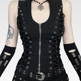 Lace Up Goth Top