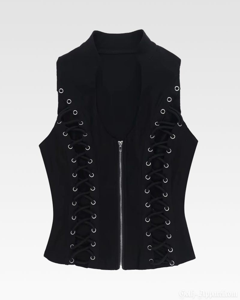 Lace Up Goth Top