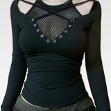 Long Sleeve Goth Top