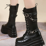 Mid Calf Goth Boots