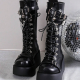Mid Calf Goth Boots