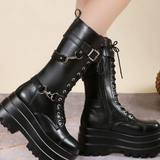 Mid Calf Goth Boots