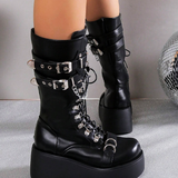 Mid Calf Goth Boots