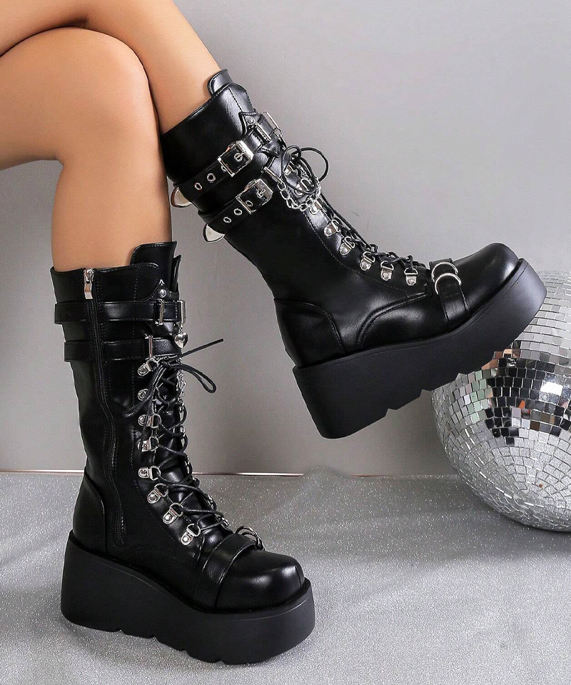 Mid Calf Platform Boots