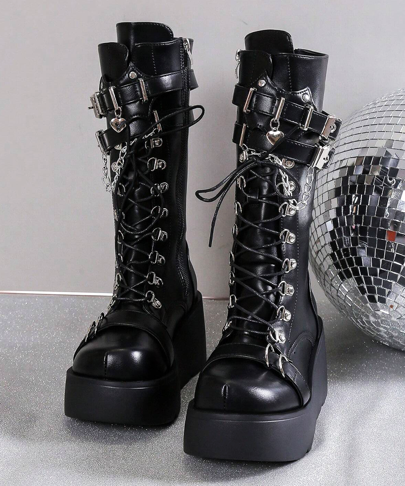 Mid Calf Platform Boots