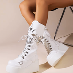 Mid Calf Platform Boots