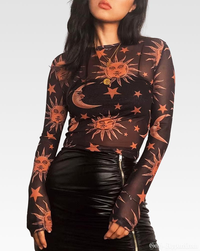 Moon And Sun Mesh Top