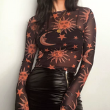 Moon And Sun Mesh Top