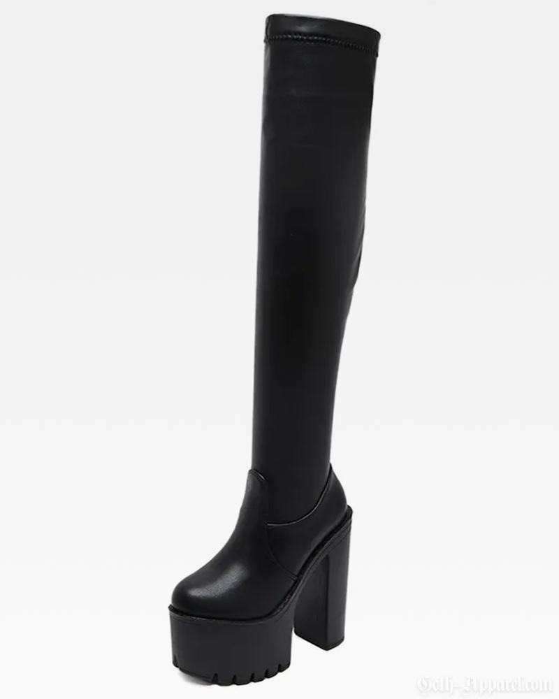 Over The Knee Platform Heel Boots
