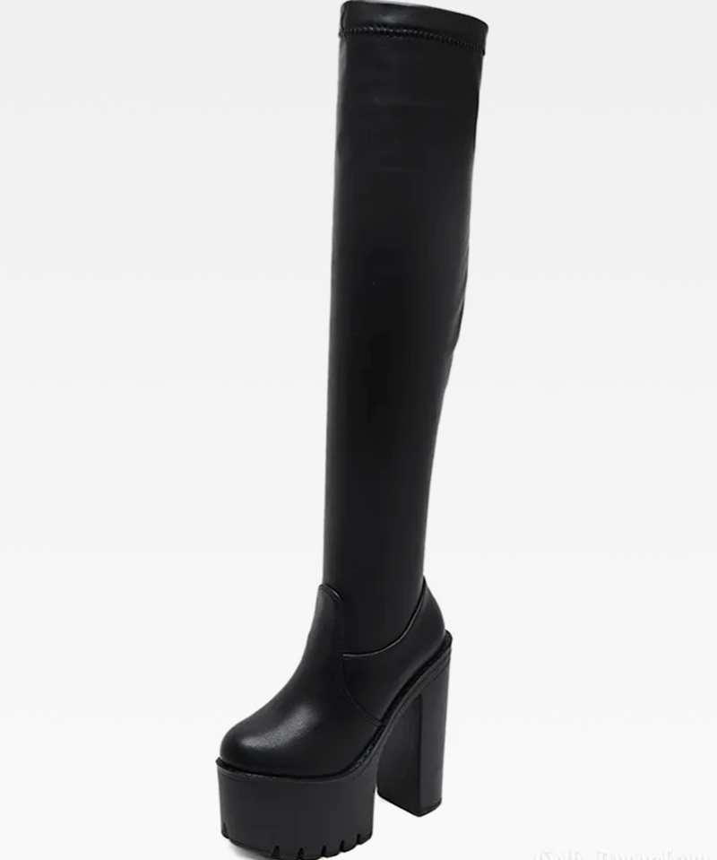 Over The Knee Platform Heel Boots