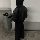 Oversized Leather Jacket With Hood