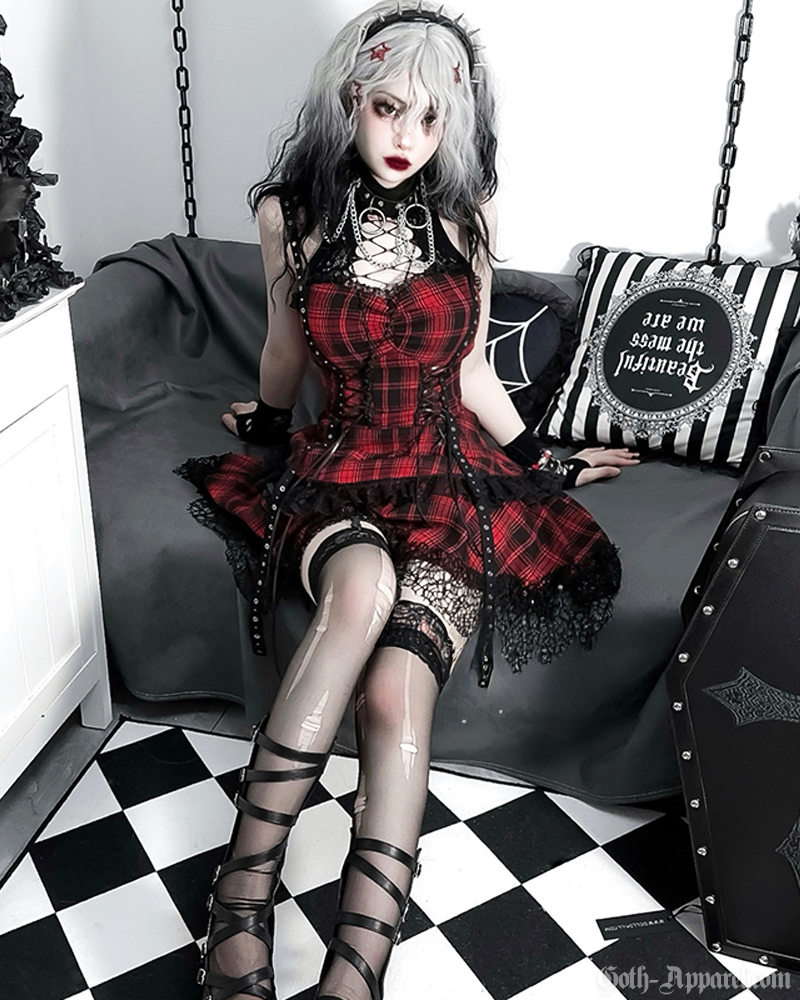 Plaid Goth Dress