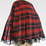 Red And Black Plaid Mini Skirt