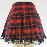Red And Black Plaid Mini Skirt
