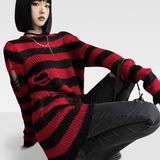 Red And Black Striped Sweater