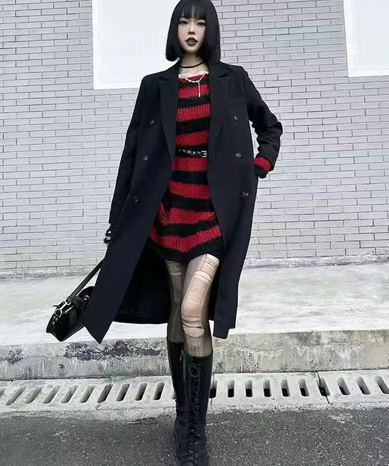 Red And Black Striped Sweater