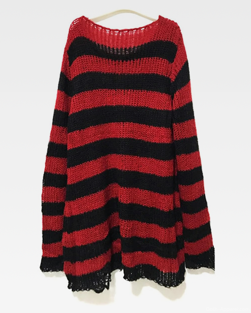 Red And Black Striped Sweater