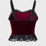 Red Velvet Goth Top