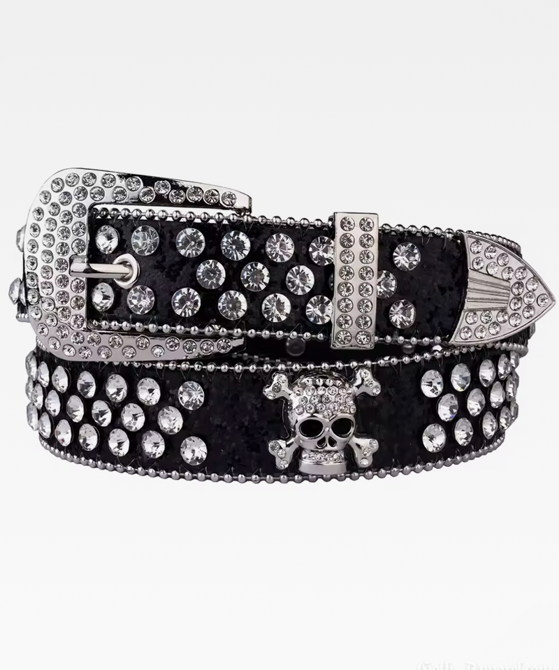 Rhinestone Skull Belt