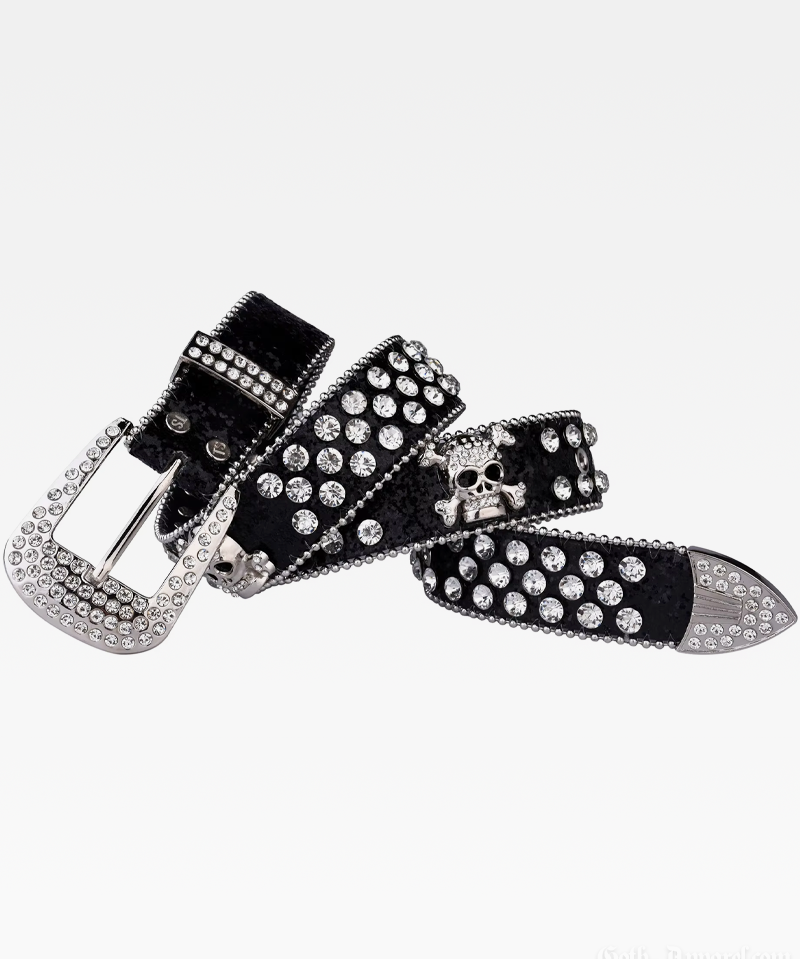 Rhinestone Skull Belt
