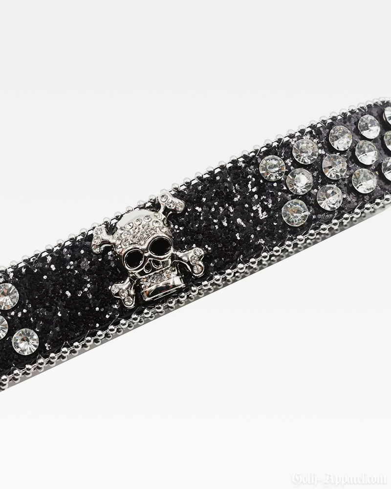 Rhinestone Skull Belt