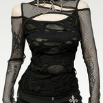 Ripped Mesh Top