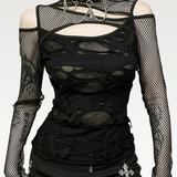 Ripped Mesh Top