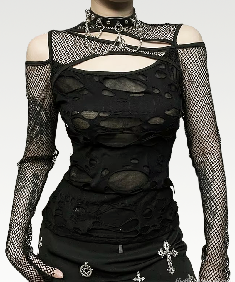 Ripped Mesh Top