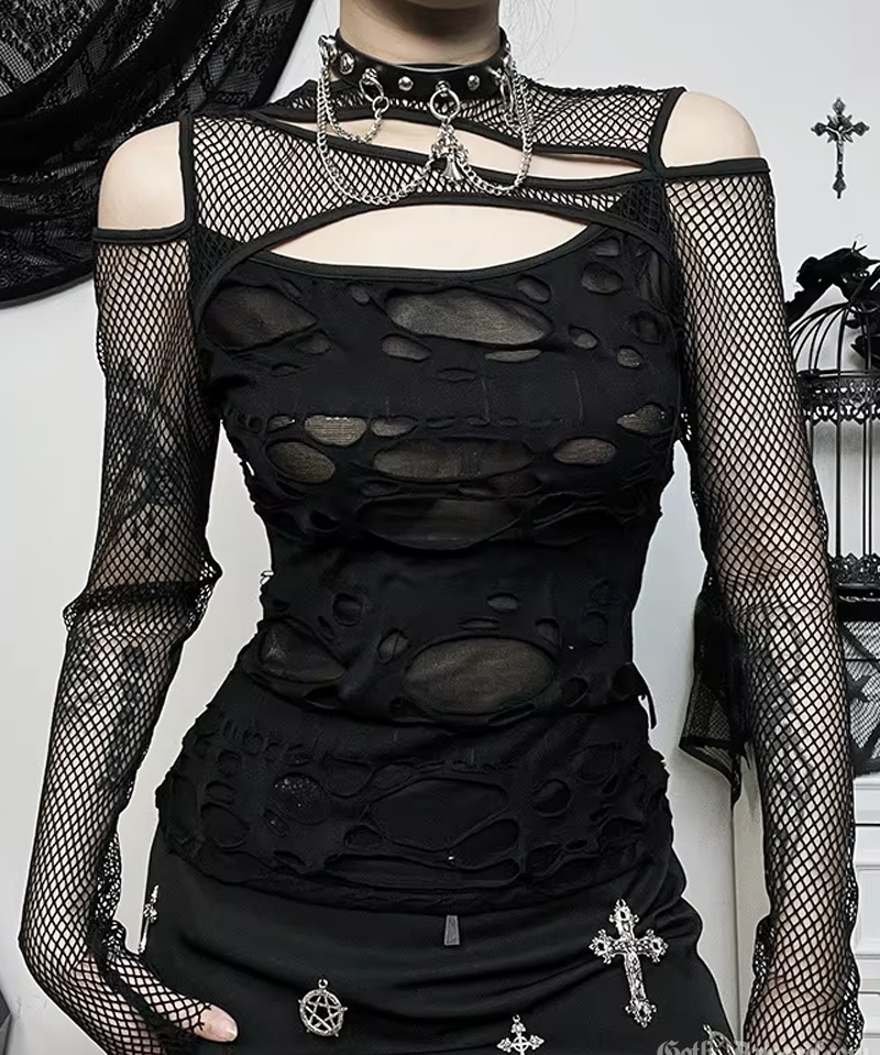 Ripped Mesh Top