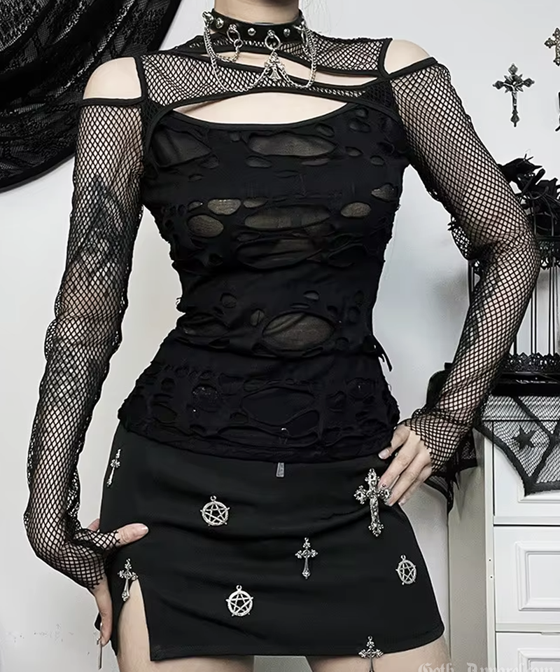 Ripped Mesh Top