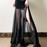 Sheer Mesh Maxi Skirt