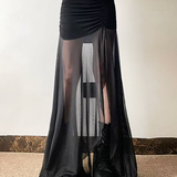 Sheer Mesh Maxi Skirt