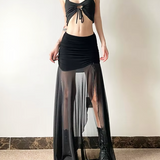 Sheer Mesh Maxi Skirt