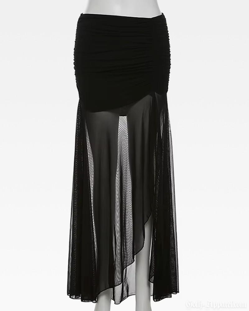 Sheer Mesh Maxi Skirt