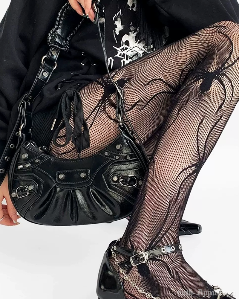 Spider Fishnet Tights