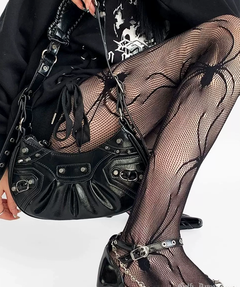 Spider Fishnet Tights